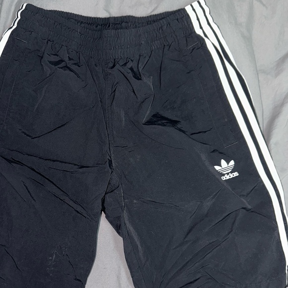 Men's Nylon Adidas Shorts - Black - White - US M - Picture 1 of 5